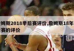 詹姆斯2018季后赛评价,詹姆斯18年季后赛的评价