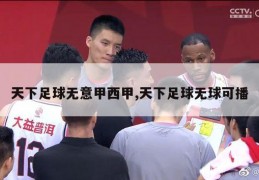 天下足球无意甲西甲,天下足球无球可播