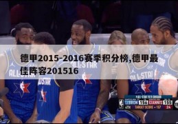 德甲2015-2016赛季积分榜,德甲最佳阵容201516